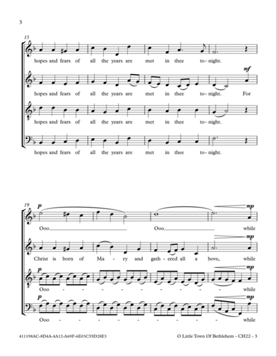 O Little Town Of Bethlehem O Little Town Of Bethlehem 4-Part scores gallery preview page 4