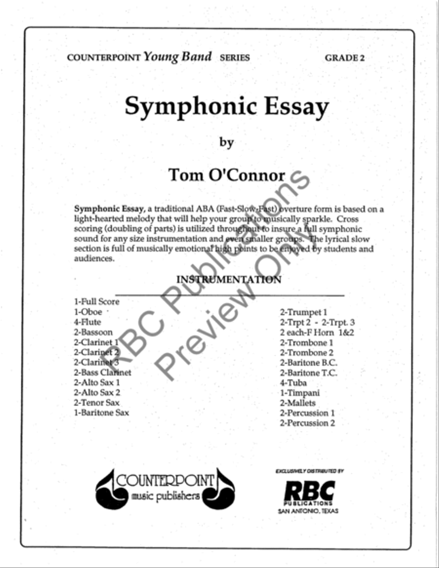Symphonic Essay (Score) Concert Band scores gallery preview page 2