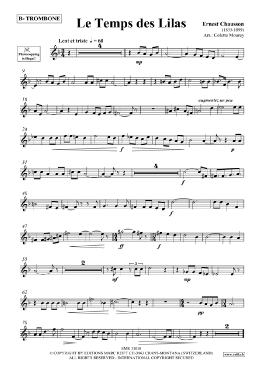 Le Temps des Lilas Le Temps des Lilas Trombone scores gallery preview page 3