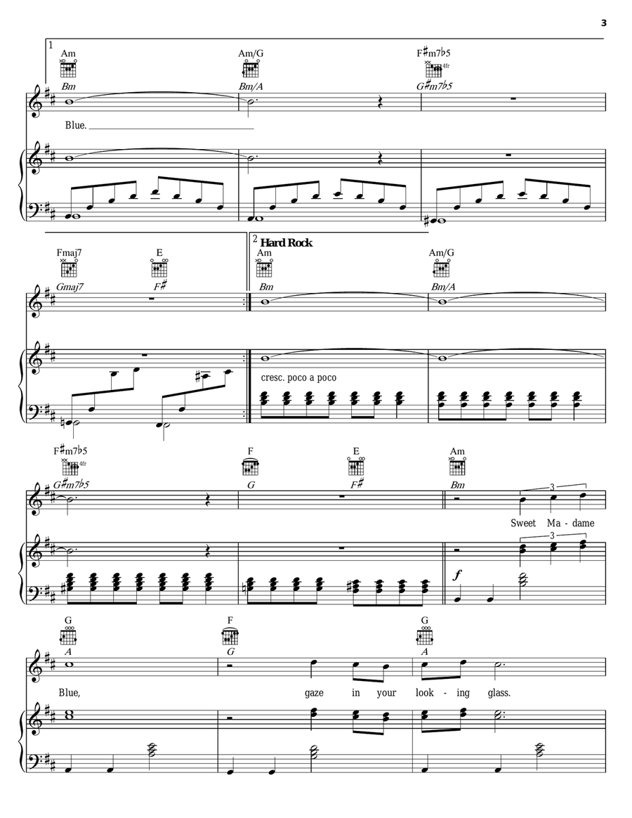 Suite Madame Blue Piano, Vocal, Guitar scores gallery preview page 3