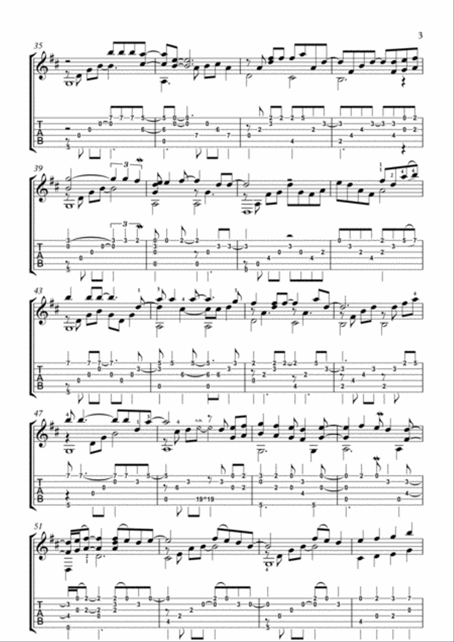 Wonderful Tonight Guitar Tablature scores gallery preview page 3