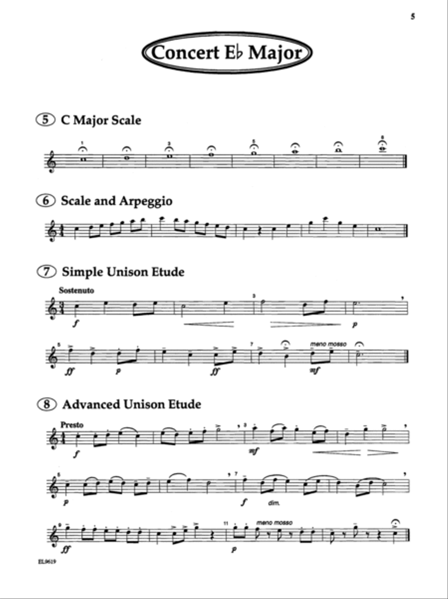 Directional Warm-Ups for Band (concert band method book - Part Book Set D: A. Sax 1, A. Sax 2, Tenor Concert Band scores gallery preview page 5