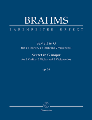 Book cover for Sextet for two Violins, two Violas and two Violoncellos G major op. 36