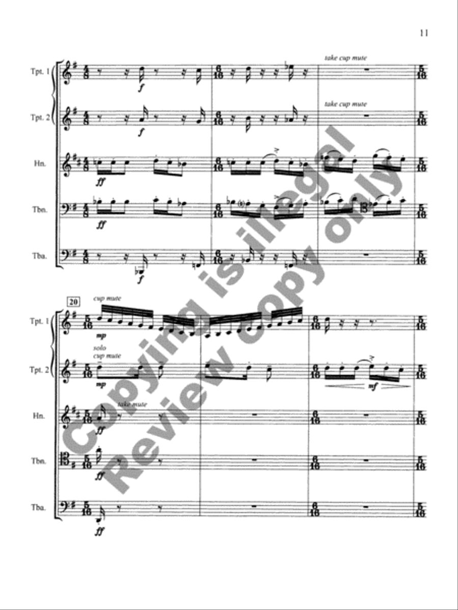 Two Fanfares and a Carol Brass Quintet scores gallery preview page 9