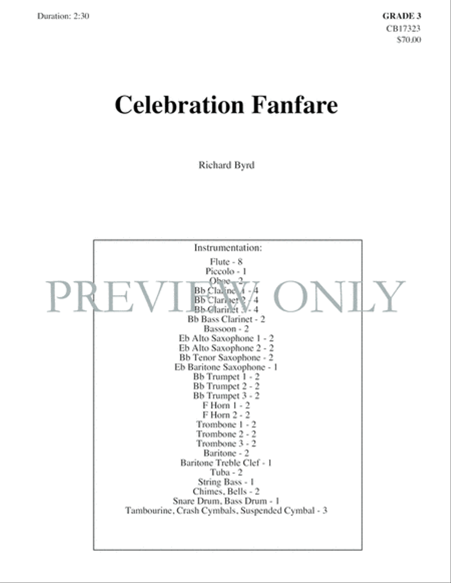 Celebration Fanfare Concert Band scores gallery preview page 2
