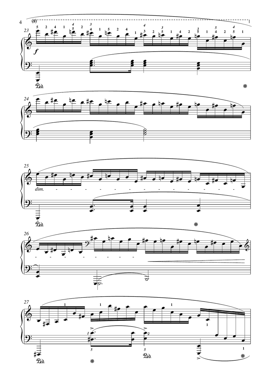 Chopin - Etude Op. 25, No. 11 in A minor ('Winter Wind') for piano solo Piano Method scores gallery preview page 5