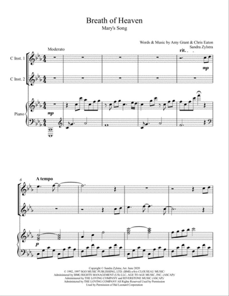 Breath Of Heaven (Mary's Song) Piano scores gallery preview page 2