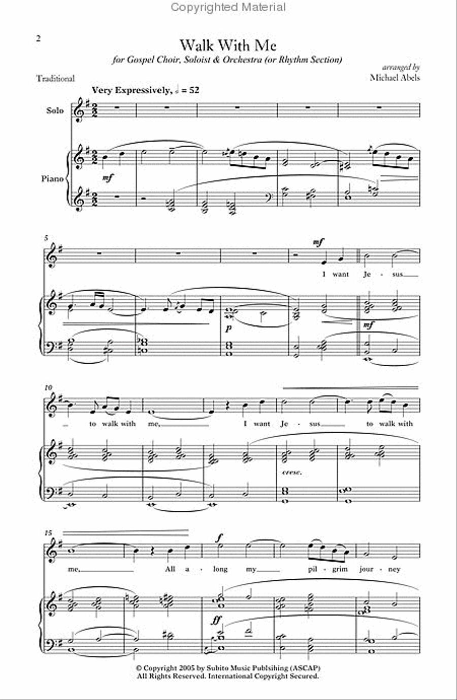 Walk With Me arr. SAT scores gallery preview page 2