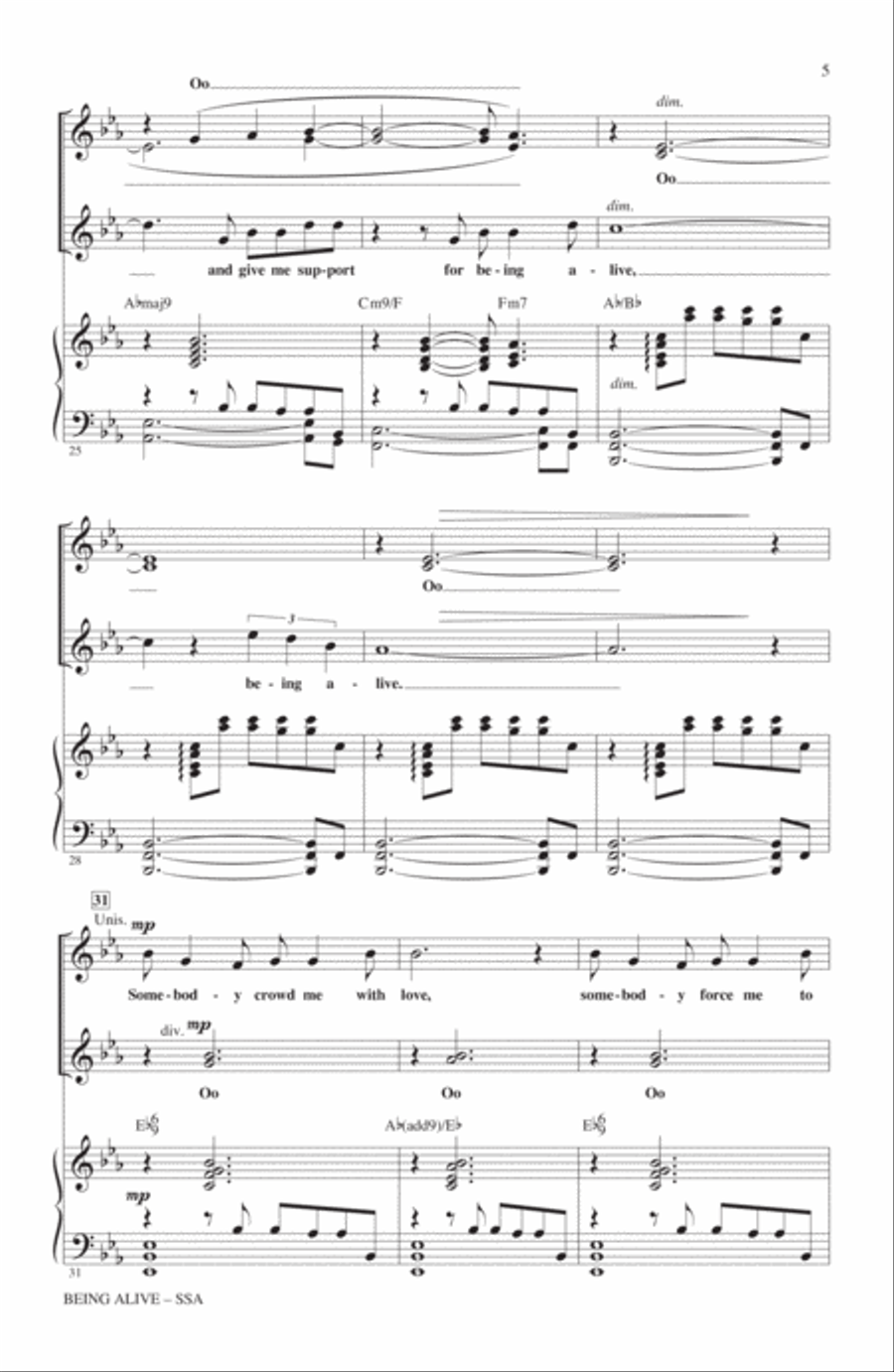 Being Alive Being Alive SSA scores gallery preview page 4