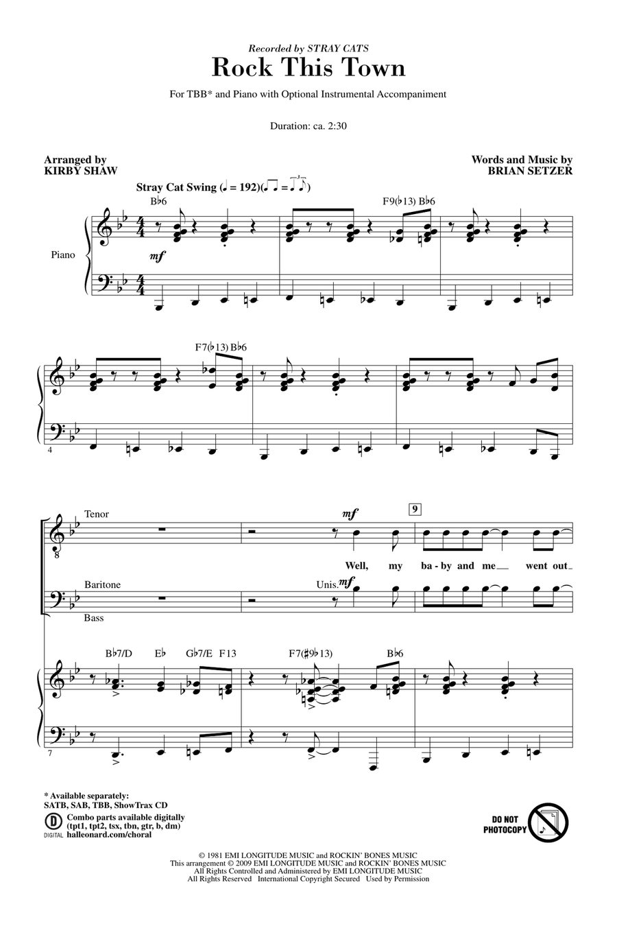Rock This Town 3-Part scores gallery preview page 1