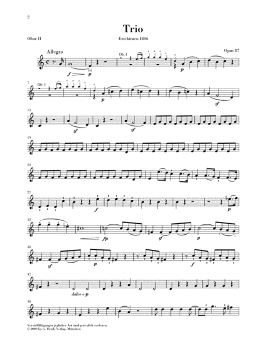 Trio in C Major, Op. 87/Variations in C Major, WoO 28 English Horn scores gallery preview page 3