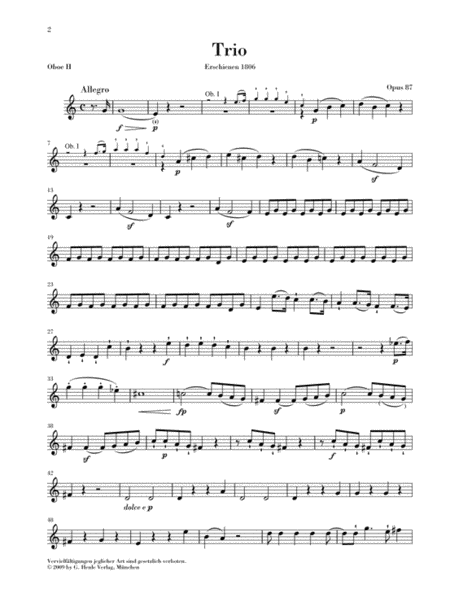 Trio in C Major, Op. 87/Variations in C Major, WoO 28 by Ludwig van Beethoven English Horn - Sheet Music