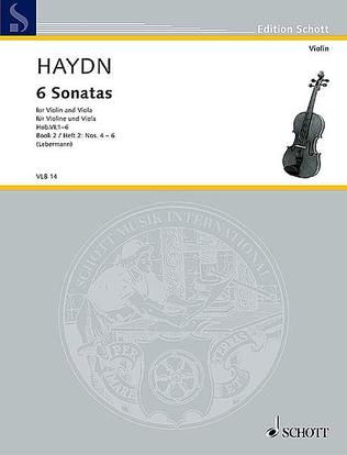 Book cover for 6 Sonatas, Hob.VI:1-6, Volume 2: 4-6
