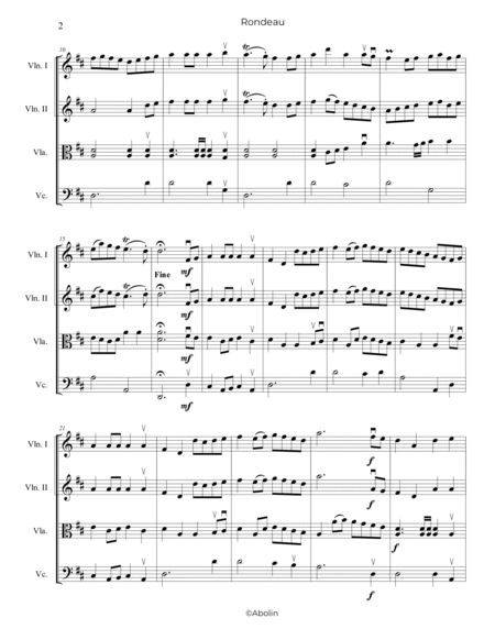 Mouret: Rondeau - String Quartet image number null