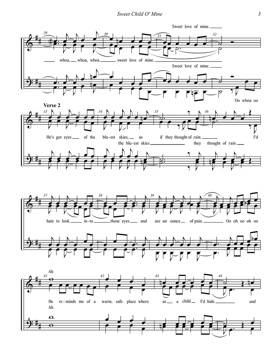 Sweet Child O' Mine Sweet Child O' Mine SSAA scores gallery preview page 4