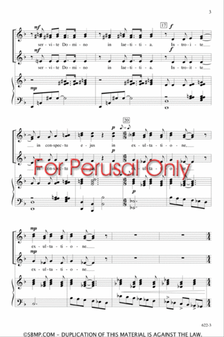 Jubilate Deo - SSA Octavo SSA scores gallery preview page 3
