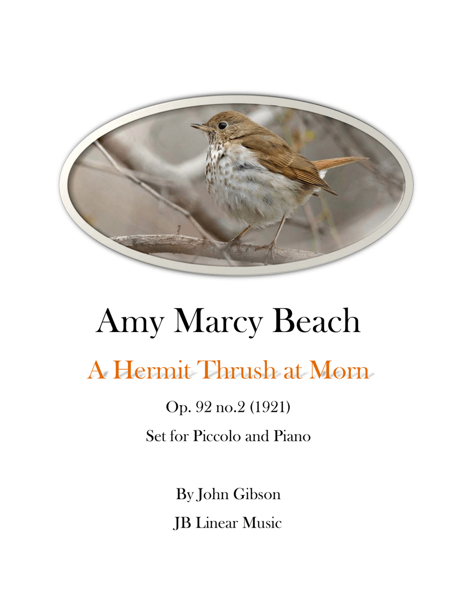 Amy Beach - Hermit Thrush set for Piccolo and Piano Piccolo scores gallery preview page 1