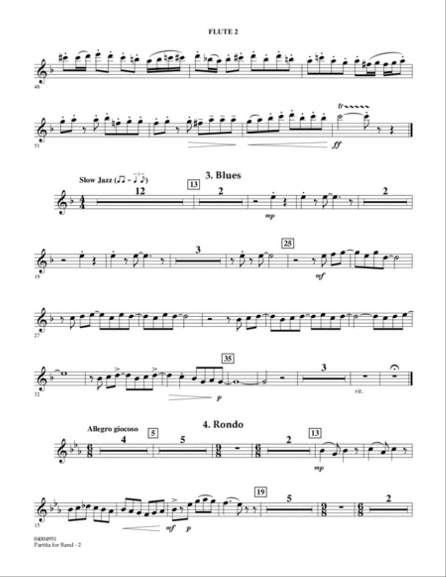 Partita for Band - Flute 2 Flute scores gallery preview page 2