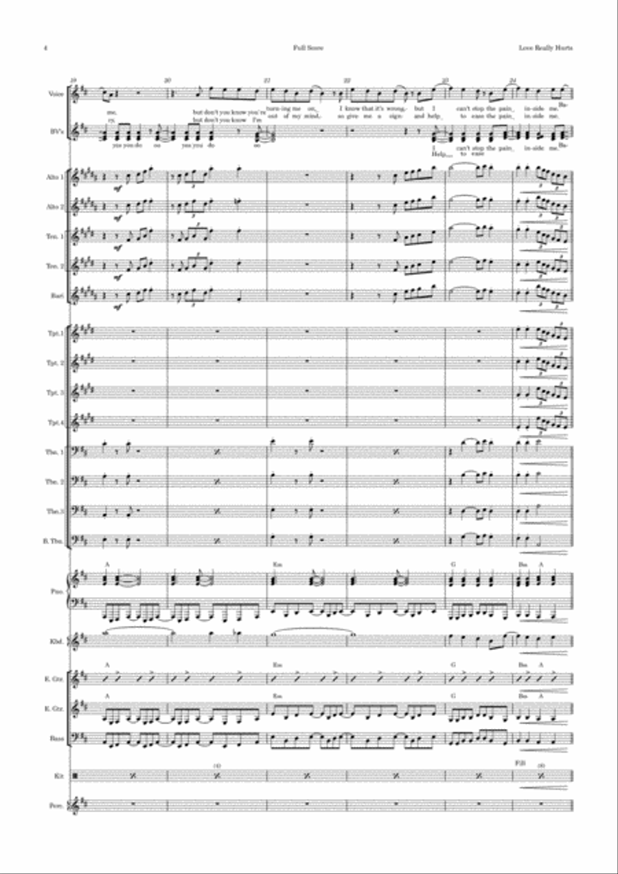 Love Really Hurts Without You Choir scores gallery preview page 4