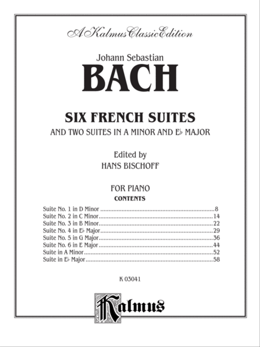 Six French Suites Piano Solo scores gallery preview page 2