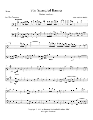 Star Spangled Banner for two trombones