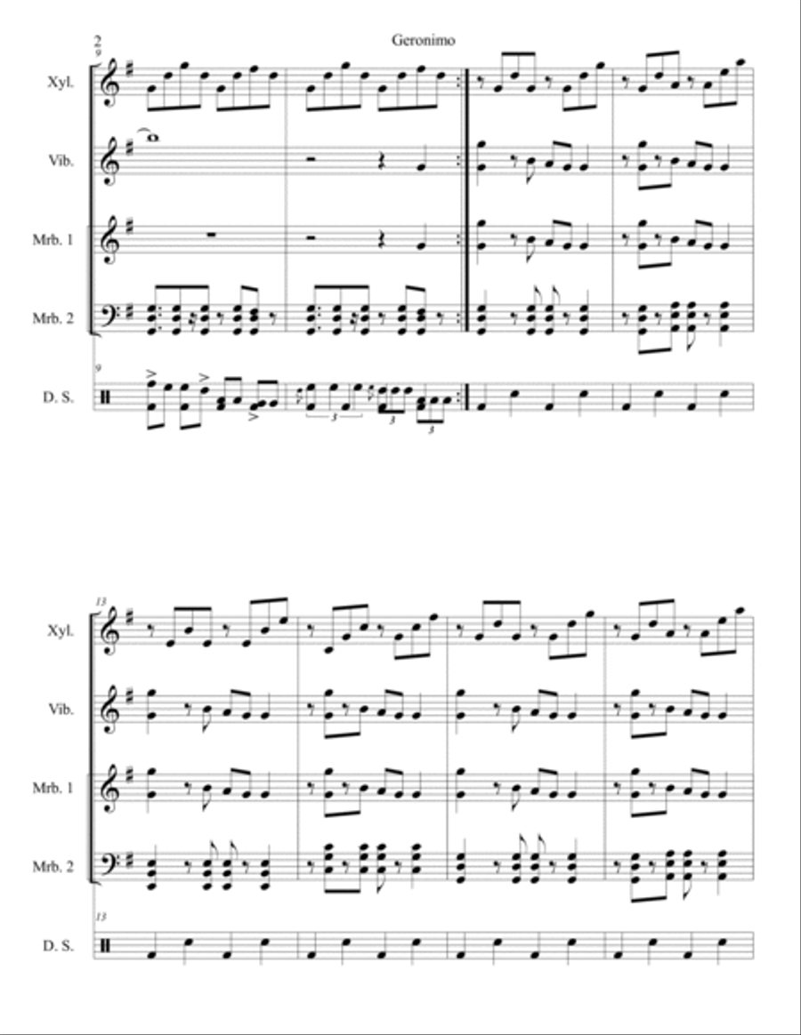 Geronimo Percussion Ensemble scores gallery preview page 2