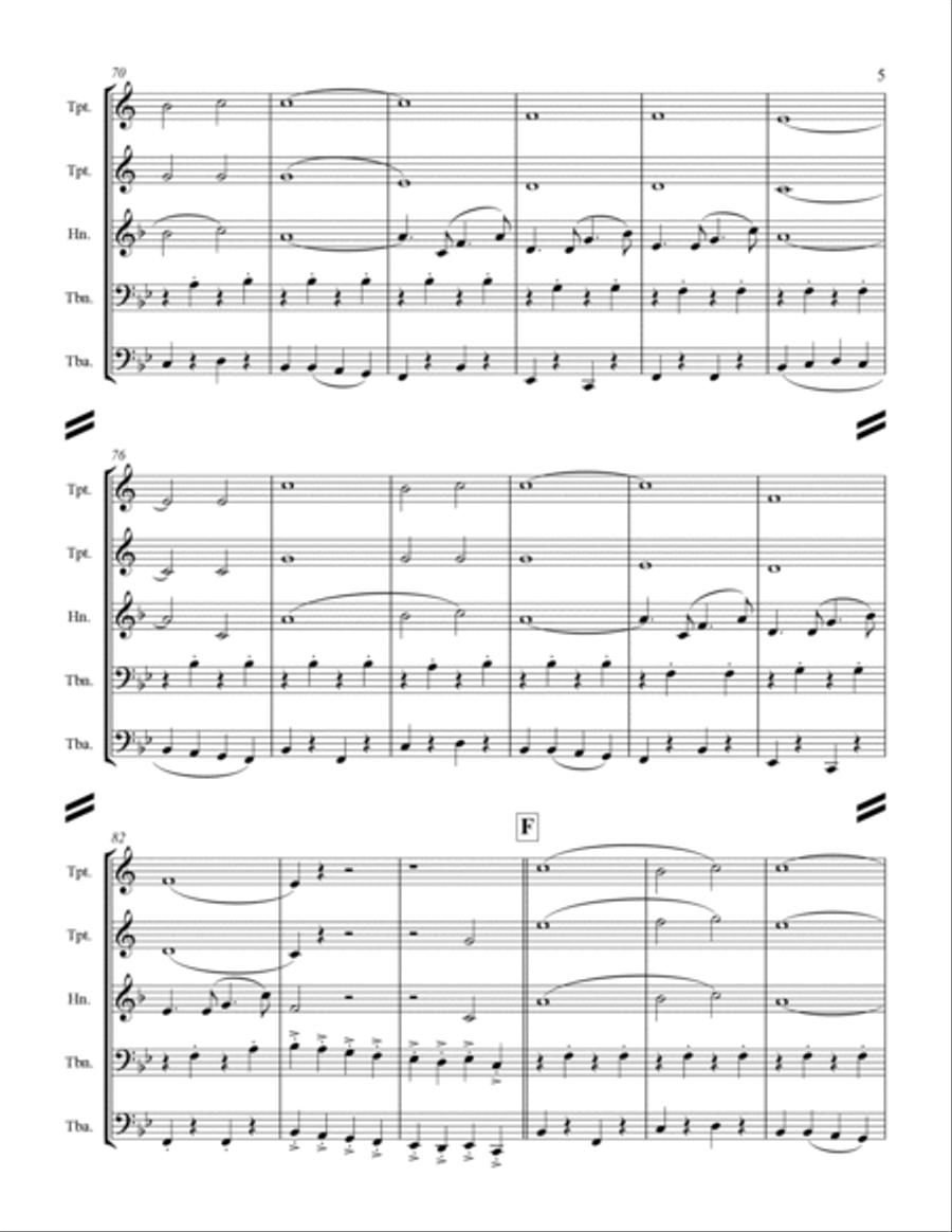 March - The Thunderer (for Brass Quintet) Brass Quintet scores gallery preview page 6