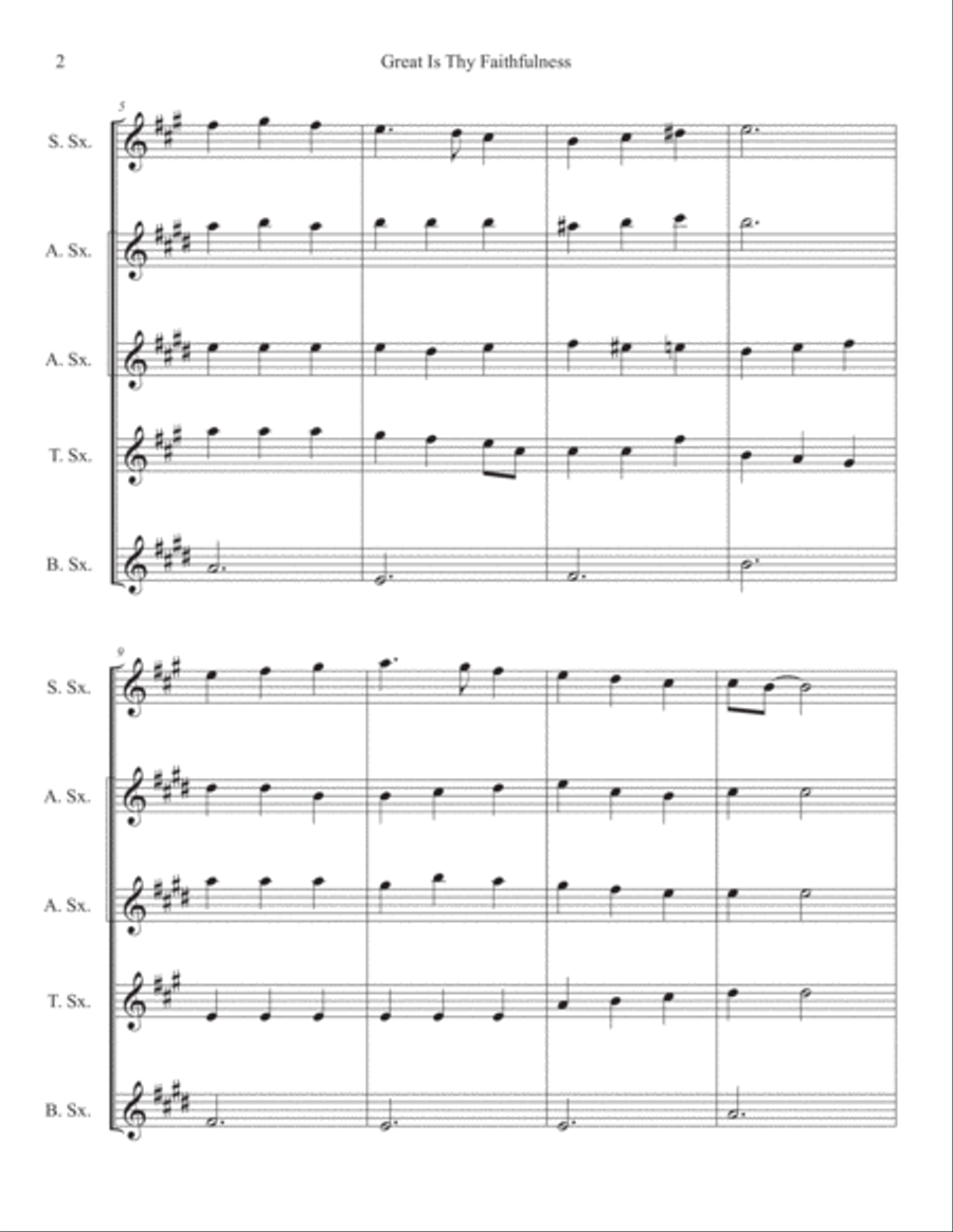 Great Is Thy Faithfulness Woodwind Quintet scores gallery preview page 2