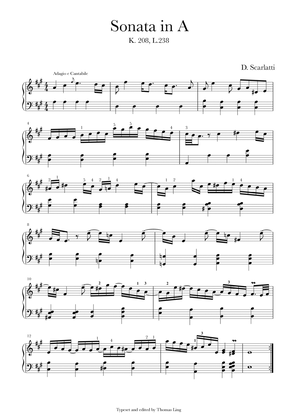 Book cover for Scarlatti Sonatas in A Major - K 208 and K209