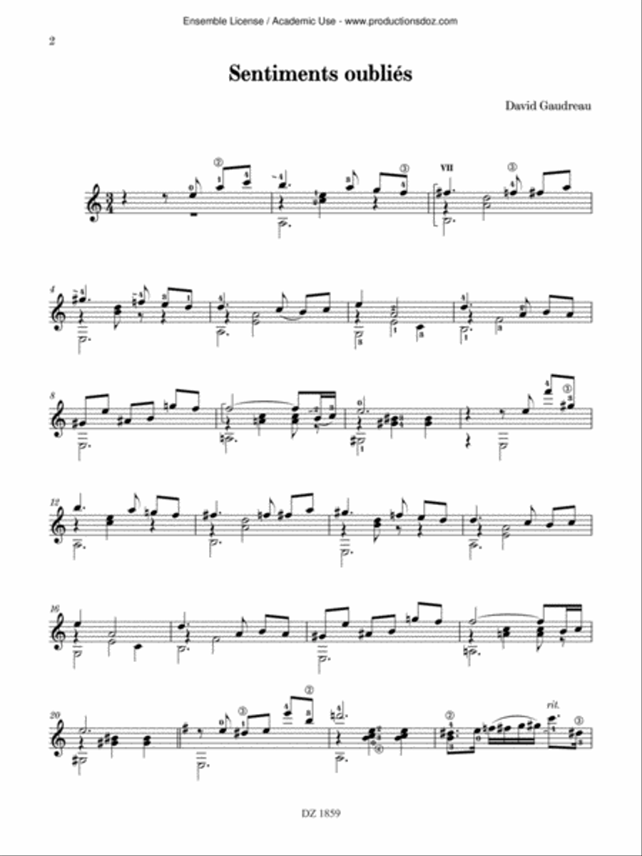 Sentiments oubliés Sentiments oubliés Classical Guitar scores gallery preview page 2