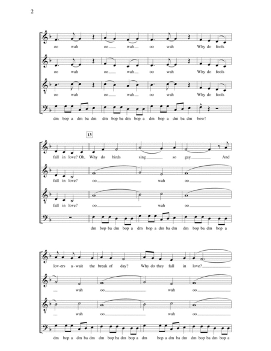 Why Do Fools Fall in Love? 4-Part scores gallery preview page 2