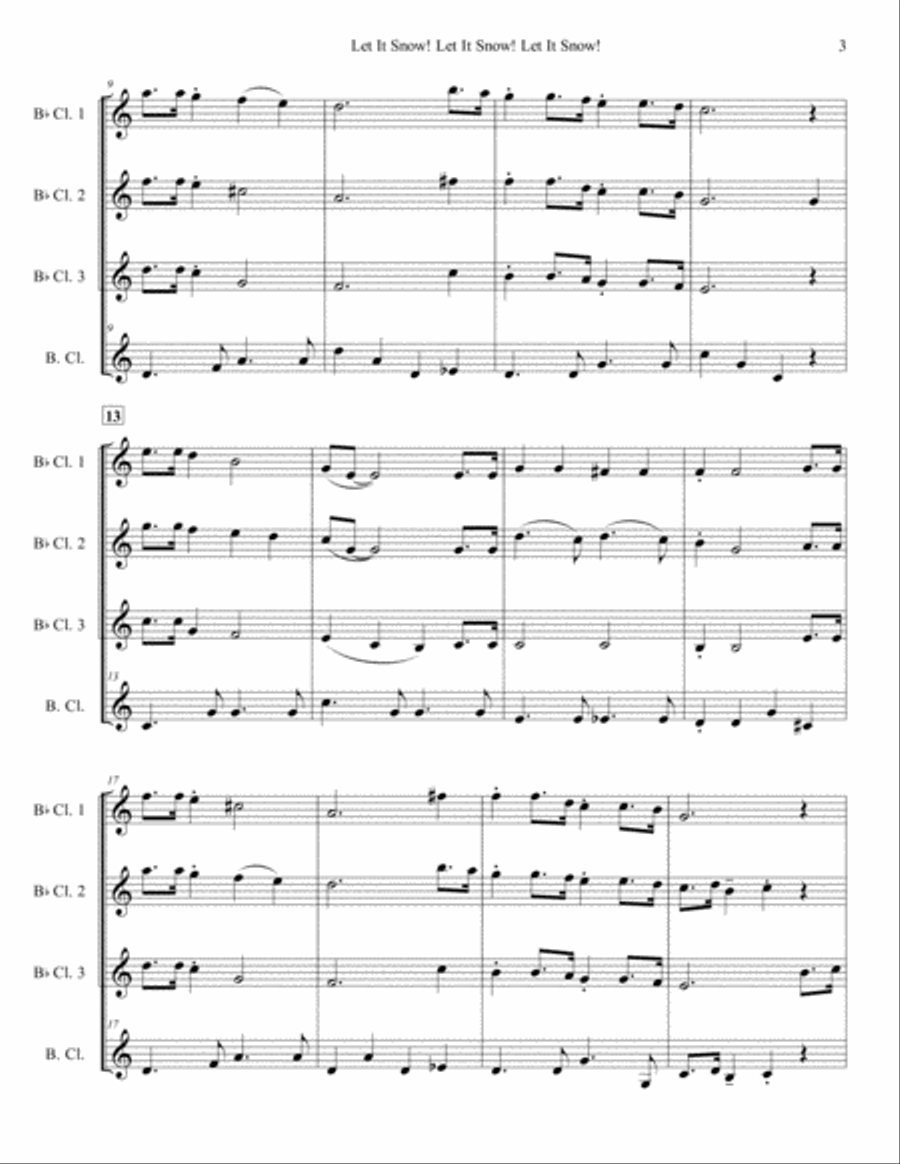 Let It Snow! Let It Snow! Let It Snow! Woodwind Quartet scores gallery preview page 3