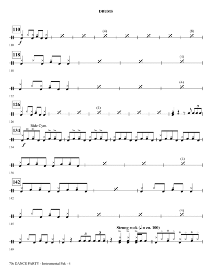 70s Dance Party (Medley) - Drums Choir scores gallery preview page 4