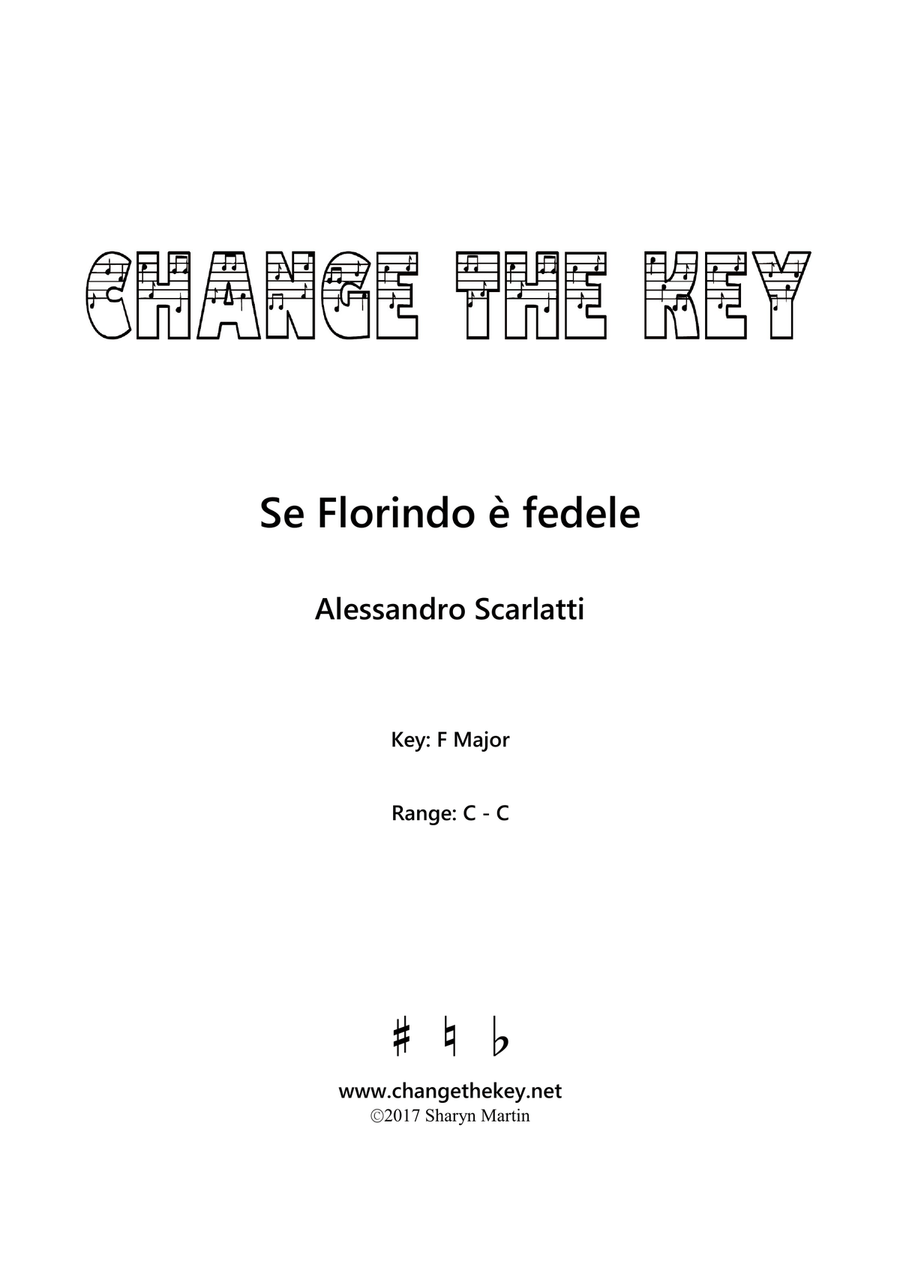 Se Florindo e fedele - F Major Voice Solo scores gallery preview page 1