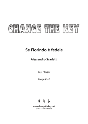 Book cover for Se Florindo e fedele - F Major