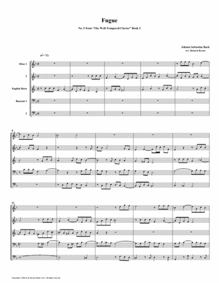 Fugue 05 from Well-Tempered Clavier, Book 2 (Double Reed Quintet)