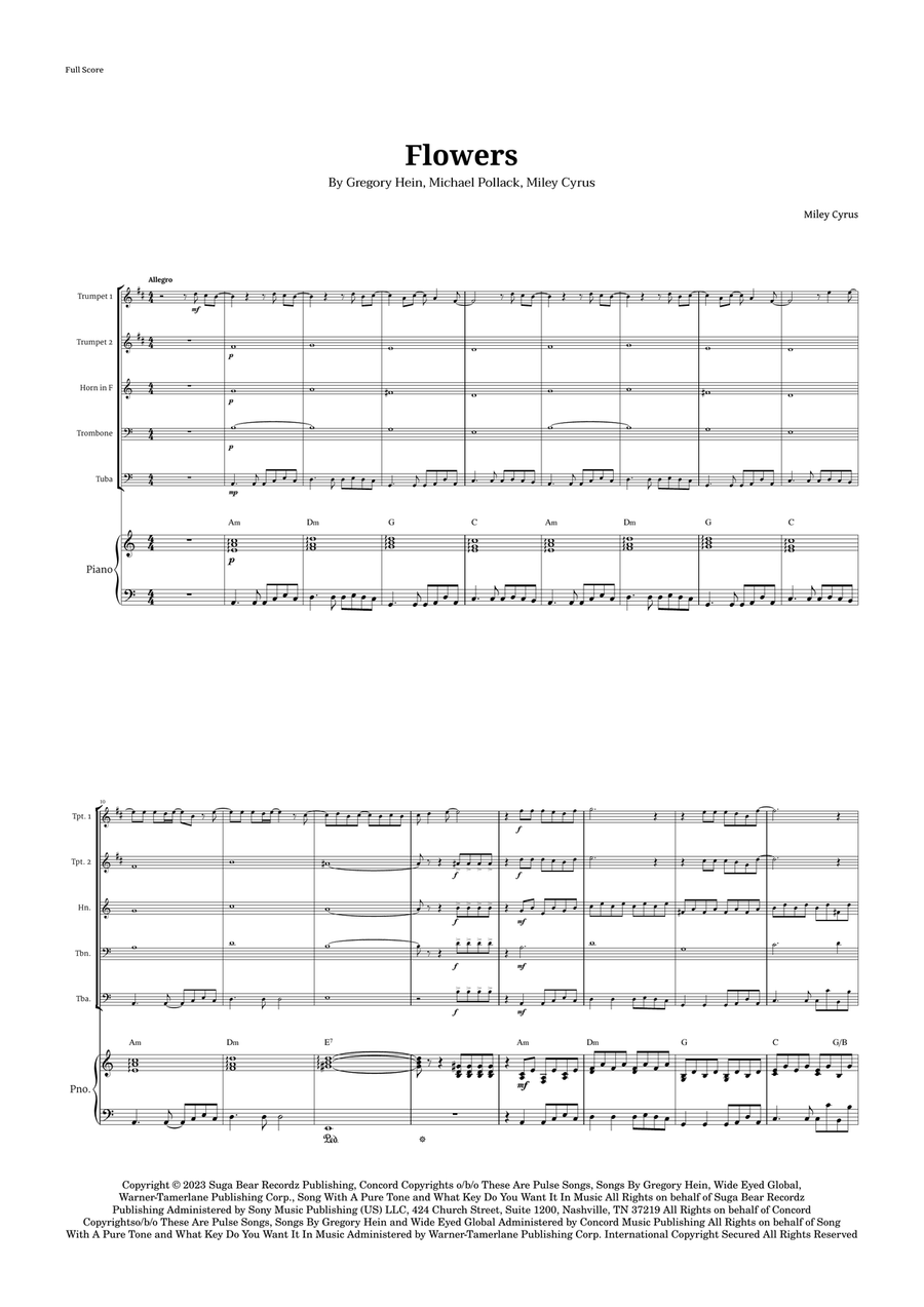 Flowers Brass Quintet scores gallery preview page 1
