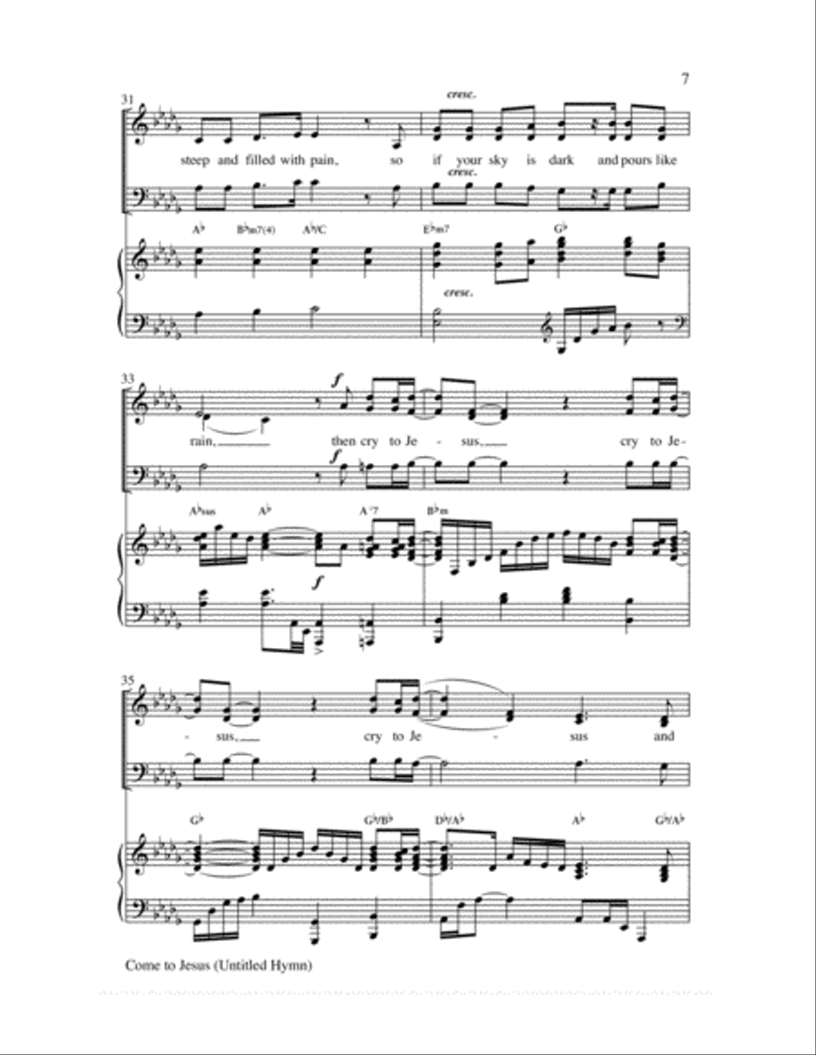 Come to Jesus (Untitled Hymn) 3-Part scores gallery preview page 8