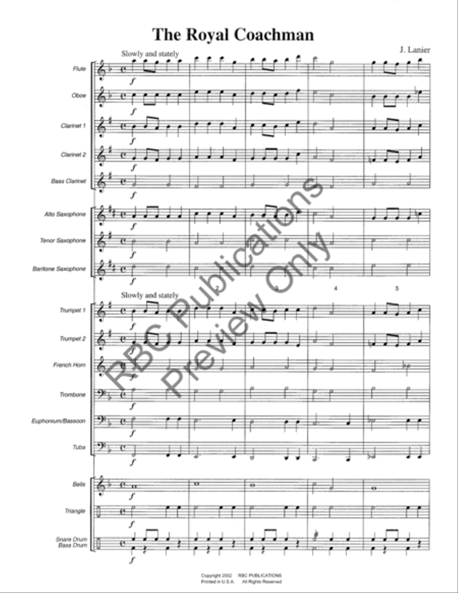 Royal Coachman Royal Coachman Concert Band scores gallery preview page 4