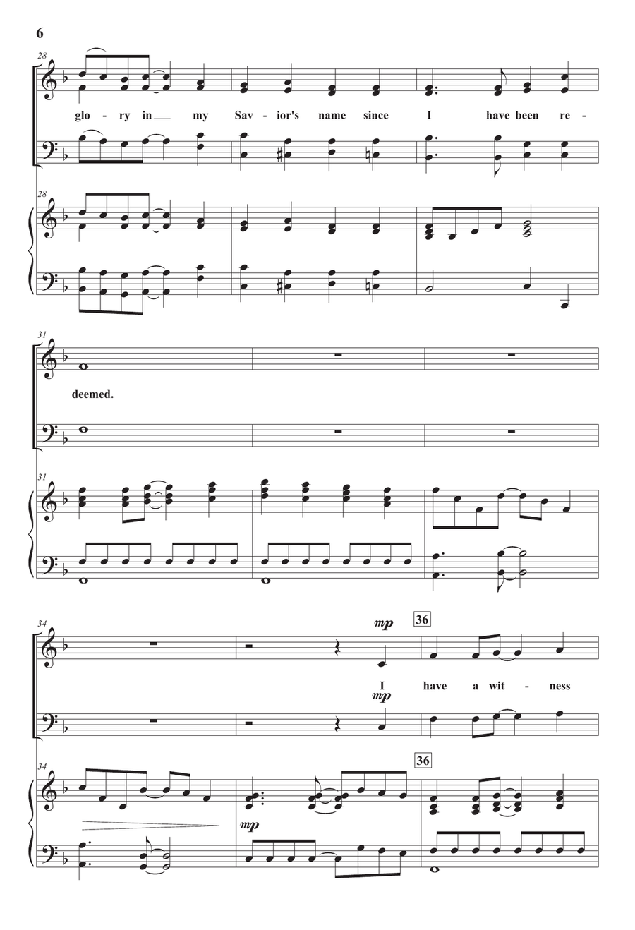 I Have Been Redeemed (SATB) 4-Part scores gallery preview page 6