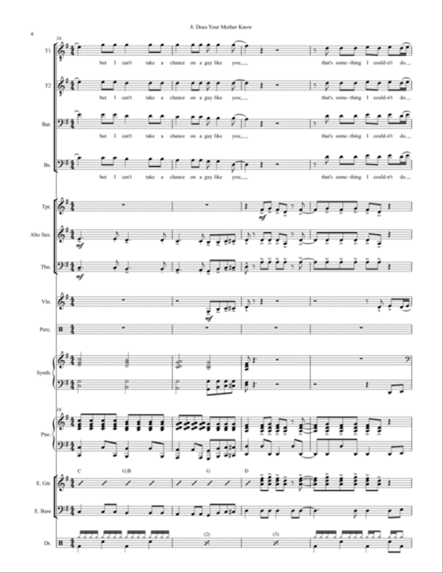 Does Your Mother Know Large Ensemble scores gallery preview page 4