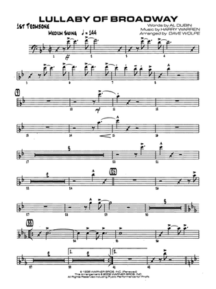 Lullaby of Broadway: 1st Trombone