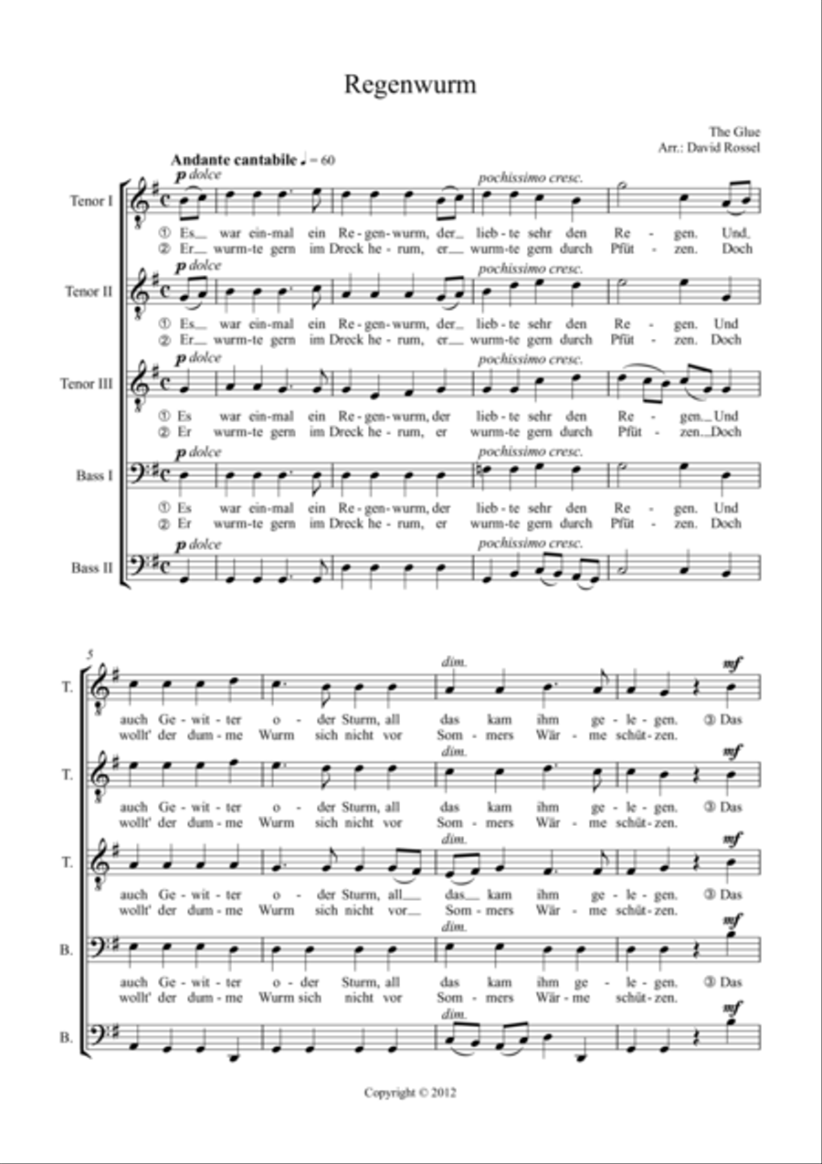 Regenwurm Regenwurm Choir scores gallery preview page 1