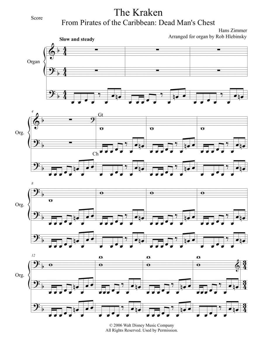 The Kraken The Kraken Organ Solo scores gallery preview page 1