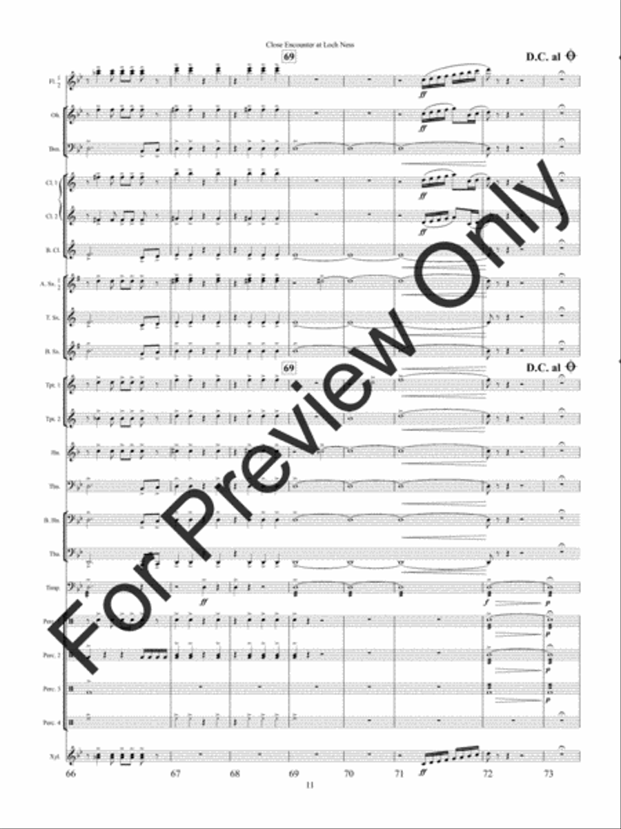 Close Encounter at Loch Ness Concert Band scores gallery preview page 14