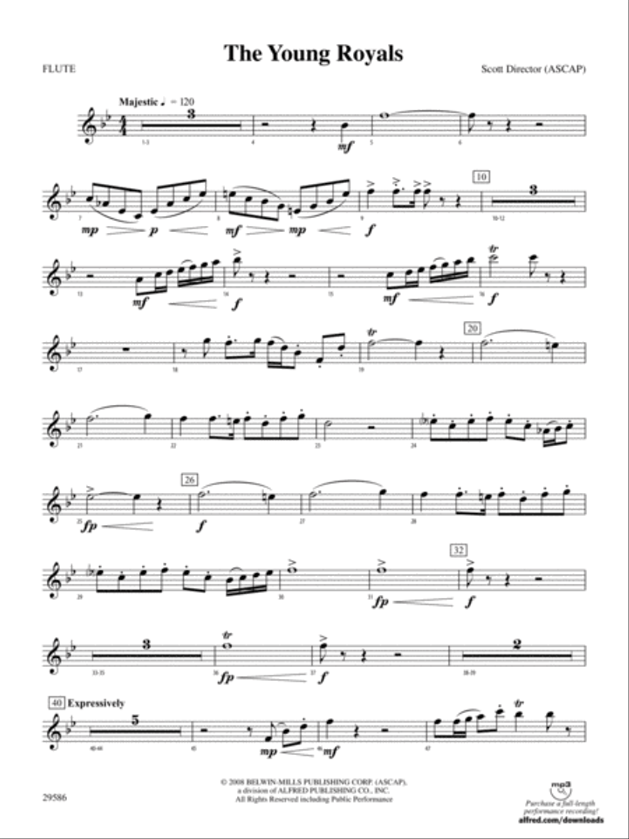 The Young Royals: Flute Concert Band scores gallery preview page 1