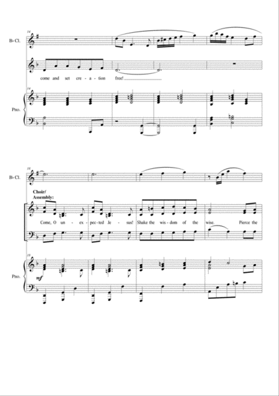 Come, O Unexpected Jesus 3-Part scores gallery preview page 3