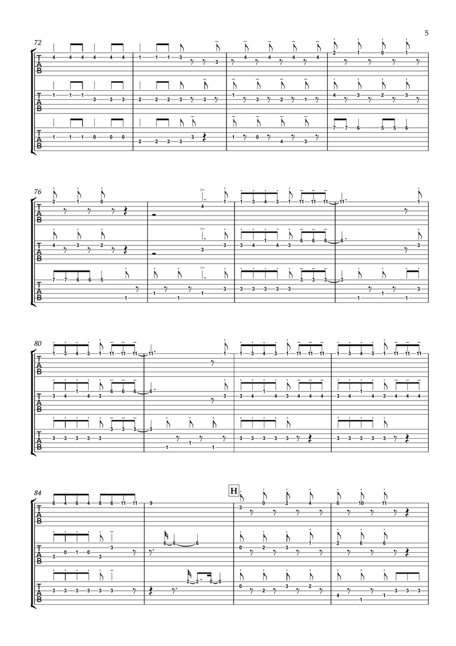 Bohemian Rhapsody Bohemian Rhapsody Guitar Tablature scores gallery preview page 6