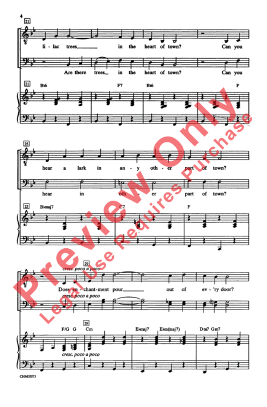 On the Street Where You Live Men's Choir scores gallery preview page 4