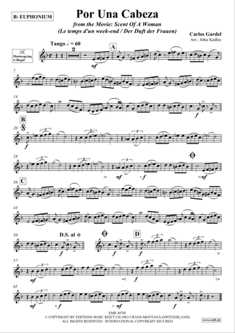 Por Una Cabeza Euphonium scores gallery preview page 2